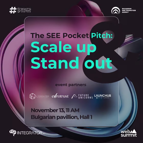 Тhe SEE Rocket Pitch – Scale Up and Stand Out (a Web Summit side event by #BreakingGrounds)